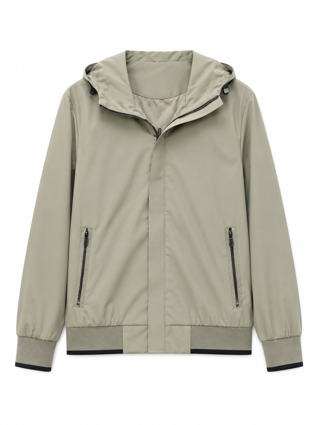 Herren Kapuzen-Blouson Leichter Windbreaker mit geripptem Saum und verdeckter Reißverschlussleiste Nord Taschen