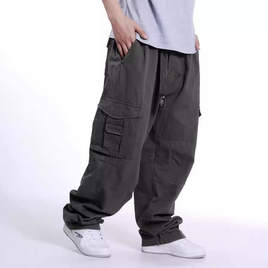 Herren Baggy-Cargohhose mit weitem Bein und Multifunktionstaschen Nord Taschen