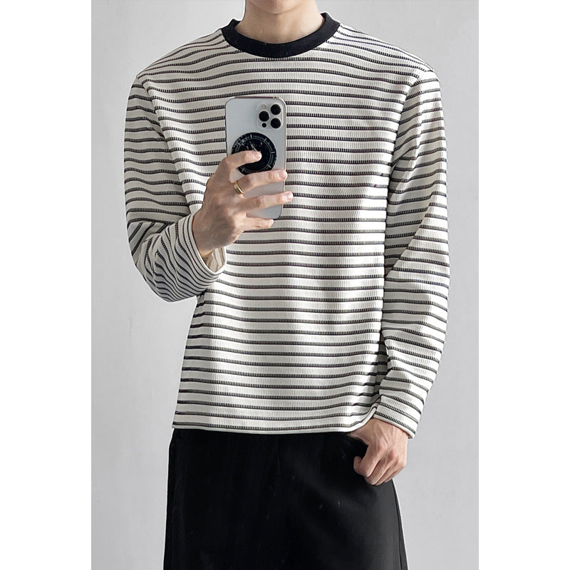 Herren Sportliches Langarm-Shirt mit Streifenmuster Nord Taschen