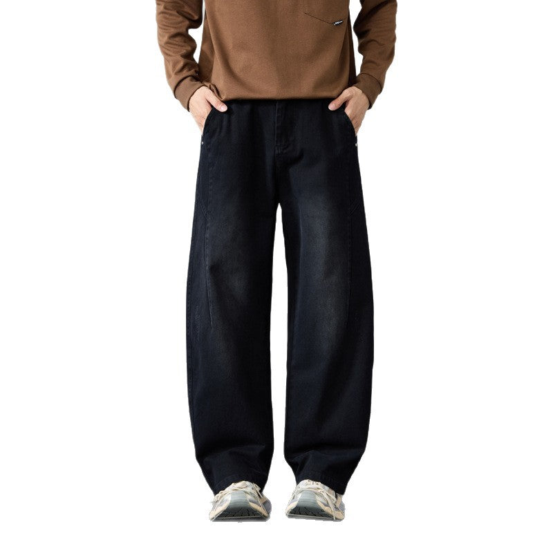 Herren Weit geschnittene Baumwoll-Canvas-Hose im Relaxed-Fit Nord Taschen
