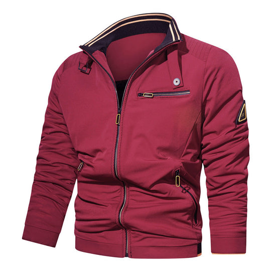 Herren Sportlich-urbaner Collegeblouson mit Stehkragen Reißverschlussfront und UtilityDetails Nord Taschen