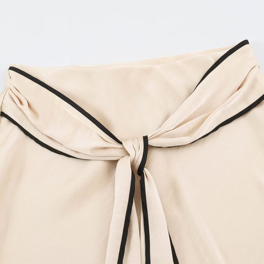 Damen Midirock mit Schluppe und kontrastierter Kantenverzierung Nord Taschen