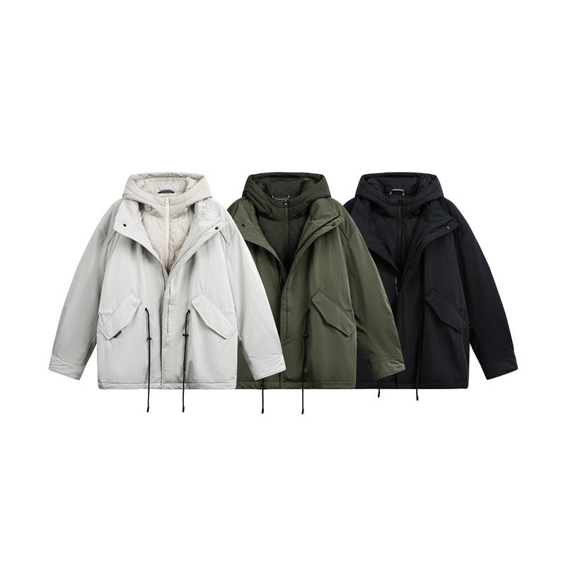 Herren Oversize Parka mit gesteppter Wattierung und Tunnelzug Nord Taschen