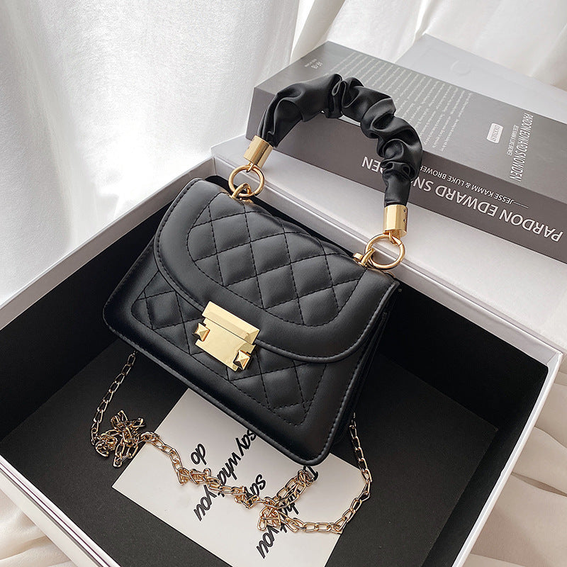 Damen elegante Kunstleder-Handtasche mit geflochtenem Tragegriff Nord Taschen