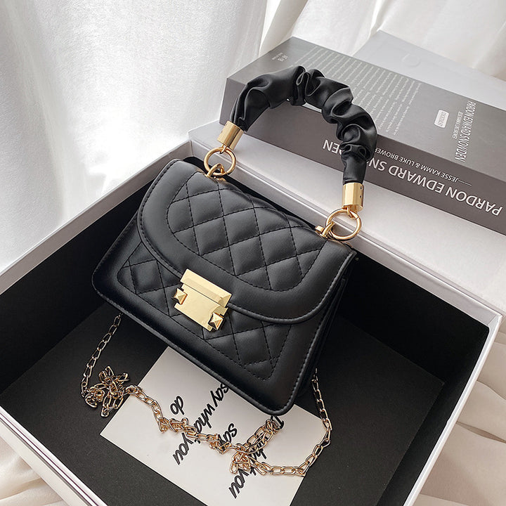 Damen elegante Kunstleder-Handtasche mit geflochtenem Tragegriff Nord Taschen