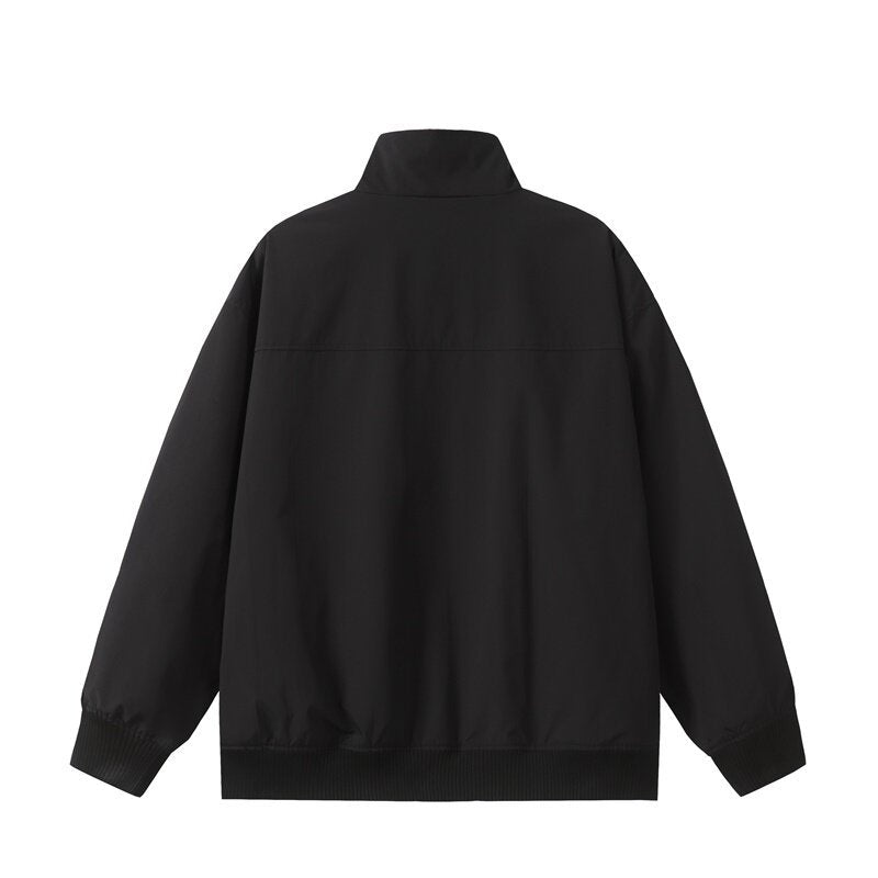 Unisex Kurz geschnittene Oversize-Bomberjacke mit Stehkragen, verdeckter Frontblende und Rippenbündchen Nord Taschen