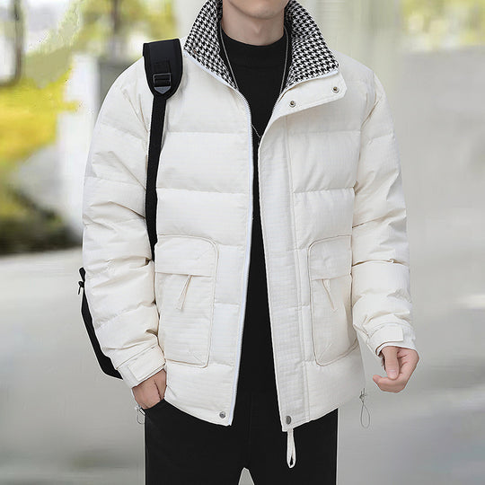 Herren Wattierte Steppjacke mit Hahnentritt-Innenfutter und verstellbarem Saum Nord Taschen