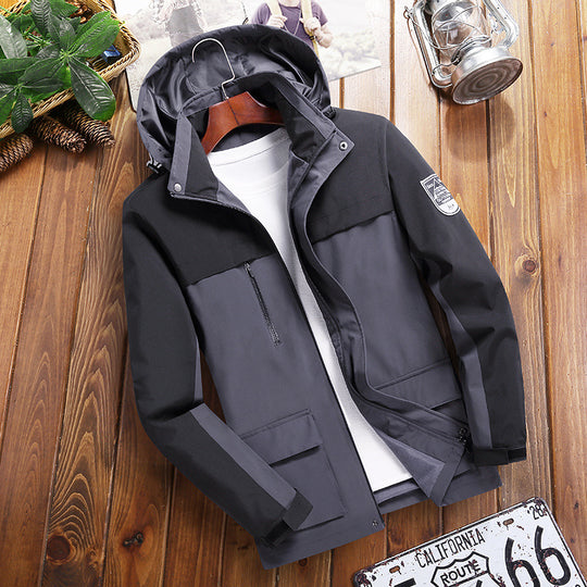 Herren Trendige Outdoor-Jacke mit abnehmbarer Kapuze Nord Taschen