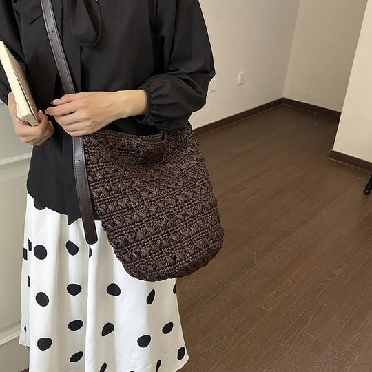 Damen gehäkelte Hobo-Tasche im einzigartigen Design mit verstellbarem Schulterriemen Nord Taschen