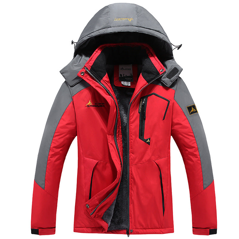 Herren Wasserdichte gefütterte Outdoor-Skijacke mit abnehmbarer Kapuze und Thermofutter Nord Taschen