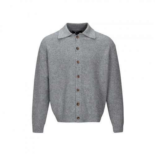 Herren Grobstrick-Cardigan mit Hemdkragen und durchgehender Knopfleiste Nord Taschen