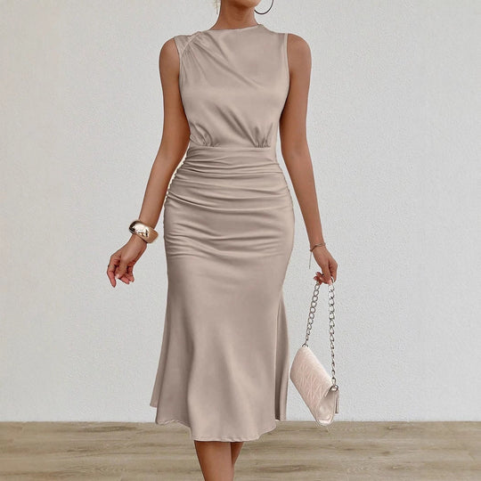 Damen Elegantes Midi-Kleid mit taillierter Passform und raffinierter Raffung - Vittorelli