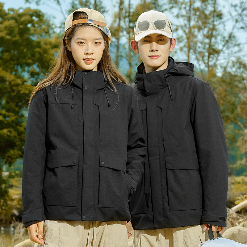 Herren Technische wasserdichte Parka-Jacke mit verstellbarer Kapuze und multifunktionalen Taschen Nord Taschen