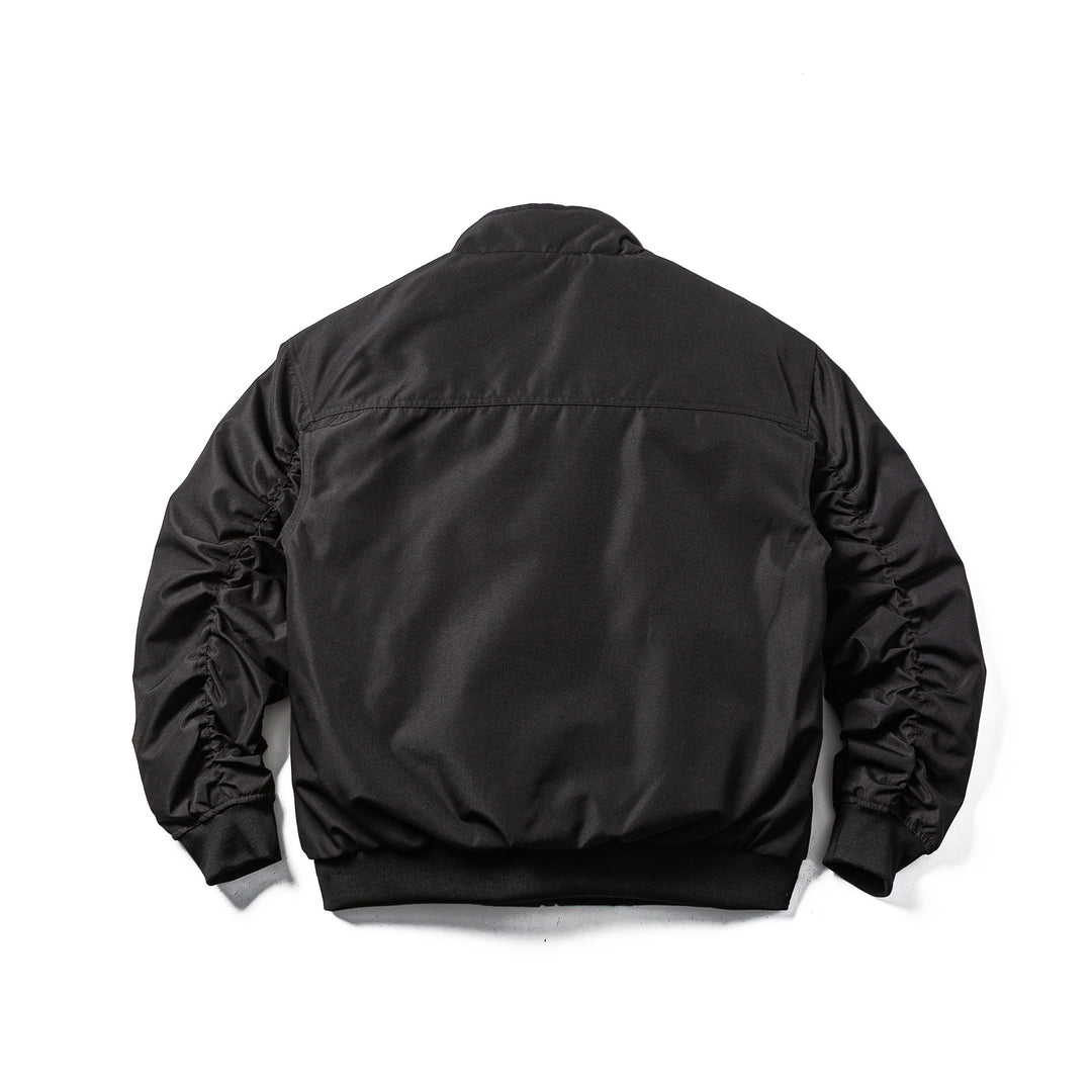 Herren Wattierte Bomberjacke im Boxy‑Cut mit hohem Stehkragen und geripptem Bund Nord Taschen