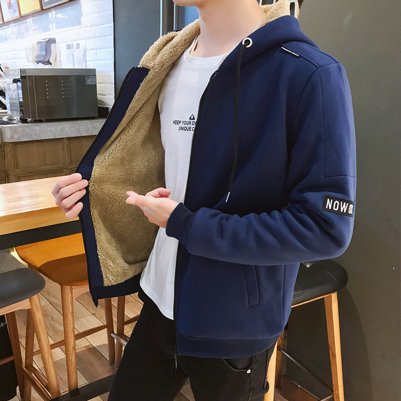 Herren Urbaner Zip‑Hoody mit Teddyfutter, Stehkragen‑Kapuze & gerippten Bündchen Nord Taschen