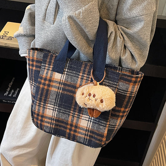 Damen Einkauftasche mit dezentem Karo-Design Nord Taschen