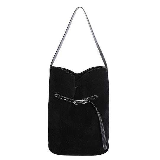 Damen Hobo-Tasche aus hochwertigem Wildleder mit elegantem Kordelzug Nord Taschen