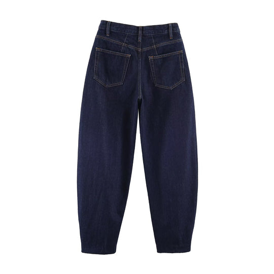 Damen High-Waist Balloon-Jeans mit weitem Oberschenkel und zulaufendem Saum Nord Taschen