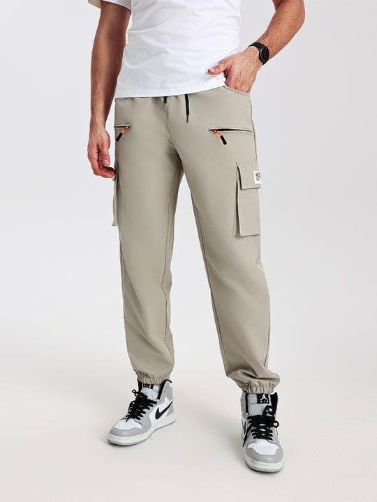 Herren Utility-Cargohose im Joggerstil mit elastischem Bund, Multifachtaschen & Reißverschlusstaschen Nord Taschen