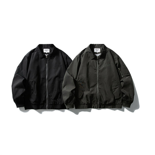 Herren Leichte Utility-Blousonjacke mit Reißverschluss, Ärmeltasche und elastischem Saum Nord Taschen