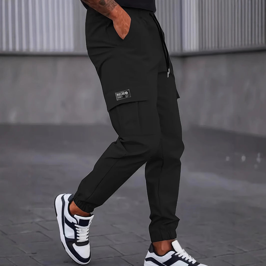 Herren Moderne Cargo-Jogginghose mit elastischem Bund, Kordelzug & Klappentaschen Nord Taschen