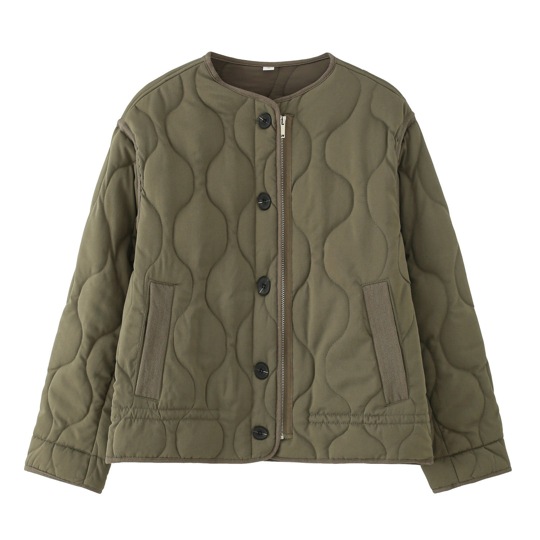 Damen Steppjacke mit rundem Steppmuster, Rundhals und Zwei-Wege-Reißverschluss Nord Taschen