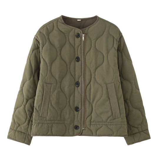 Damen Steppjacke mit rundem Steppmuster, Rundhals und Zwei-Wege-Reißverschluss Nord Taschen