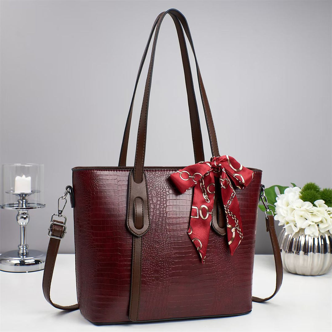 Damen elegante Handtasche mit modischen Schal-Akzenten Nord Taschen