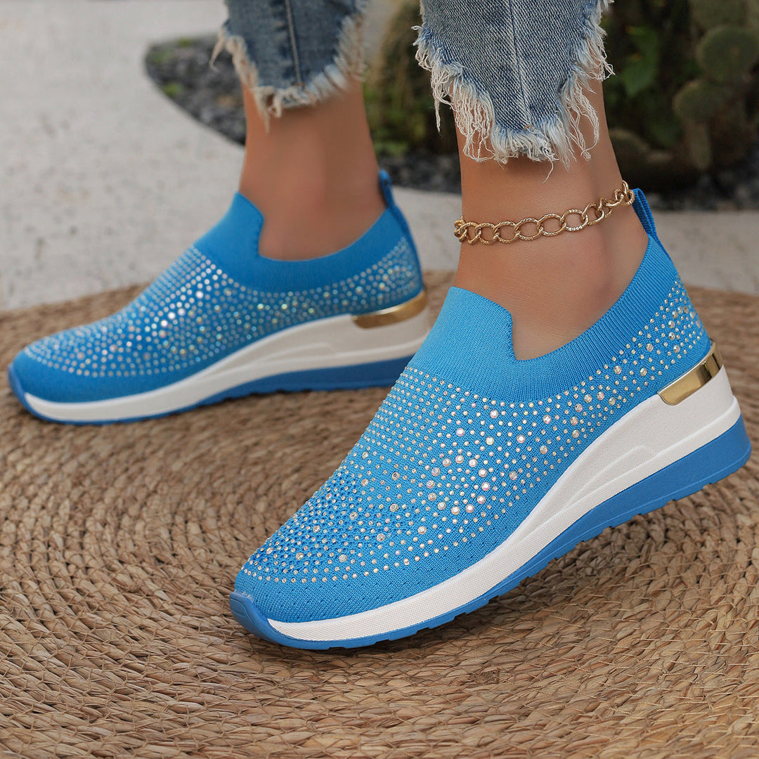 Damen Glitzernde Slip-On Sneakers mit bequemer und dämpfender Sohle