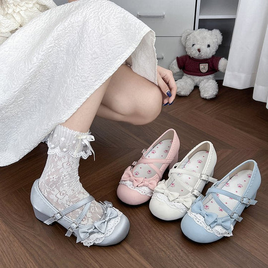 Damen elegante Mary Jane Ballerinas mit modischem Schleifenverzierung Nord Taschen