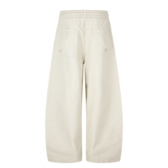 Damen Weite Cropped-Cargo-Hose mit Gummibund, Tunnelzug und aufgesetzten Taschen Nord Taschen