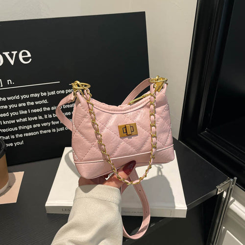 Damen stilvolle Umhängetasche aus glänzendem Kunstleder mit eleganter Kettenakzent Nord Taschen