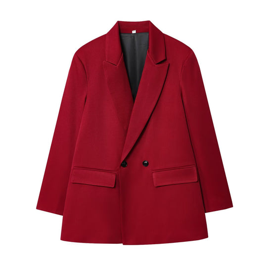Damen 100+ geradliniger Longline Blazer mit Reverskragen, doppelreihiger Optik und Pattentaschen Nord Taschen