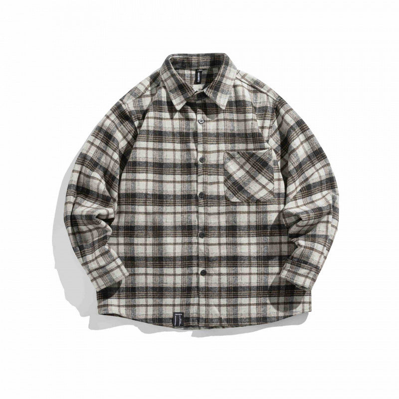 Unisex Karo-Flanell-Overshirt mit kastigem Schnitt und aufgesetzter Brusttasche Nord Taschen