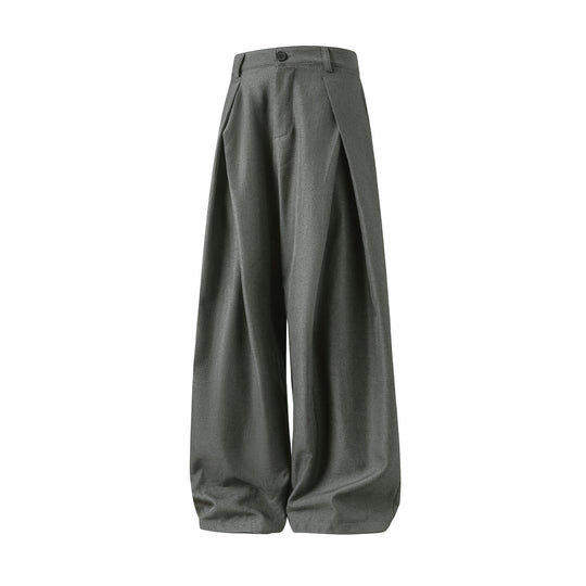 Damen Hochgeschnittene Palazzo‑Hose mit überlappenden Falten und weitem Ballonbein Nord Taschen