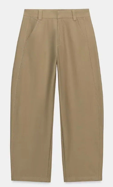 Damen Hochtaillierte Culotte-Hose mit weitem Bein und dekorativem Taillengürtel Nord Taschen