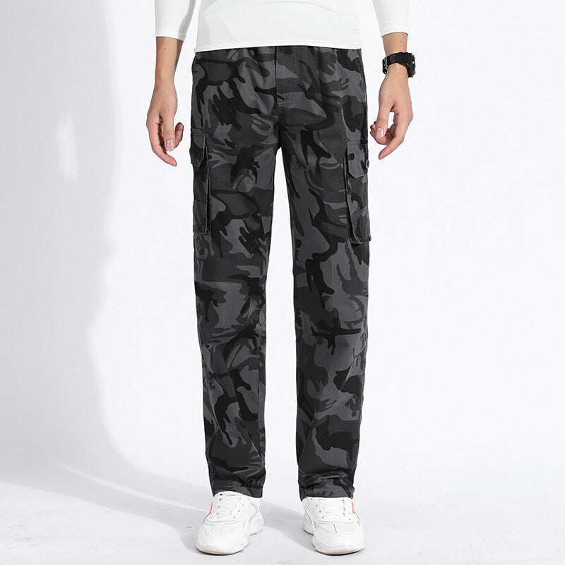 Herren Camouflage Cargohose im Army‑Stil mit geradem Schnitt, Mehrfach‑Taschen & robusten Nähten Nord Taschen