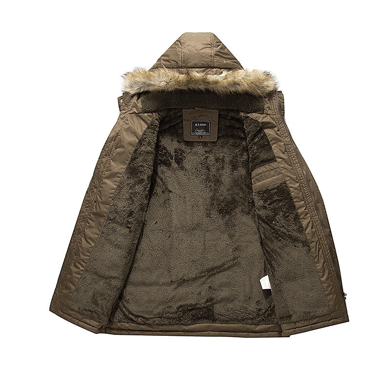 Herren urbaner Thermo-Parka mit wärmender Teddyinnenlage, Kunstfellkapuze und Mehrfachtaschen Nord Taschen