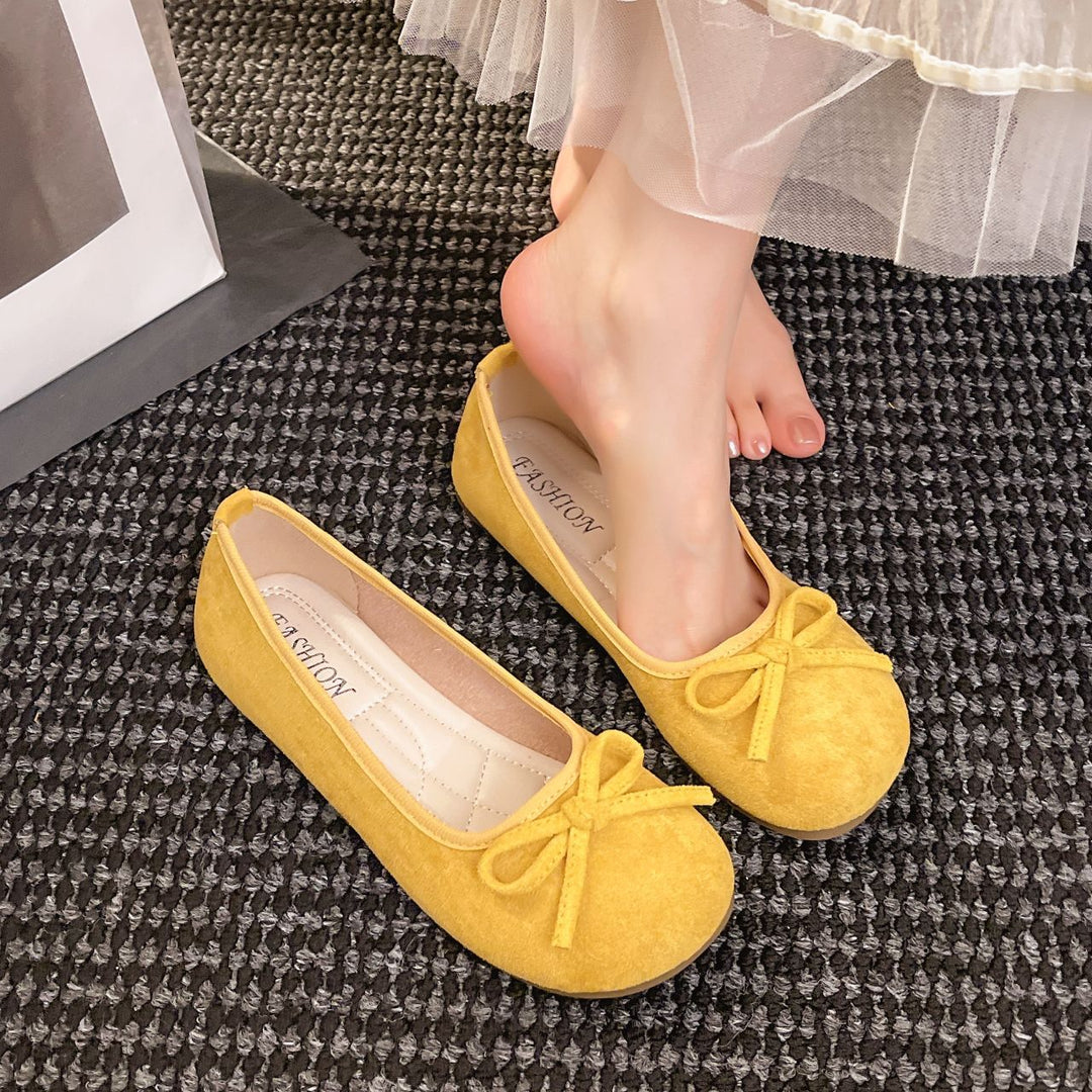 Damen elegante Ballerinas mit zierlichem Schleifendetail