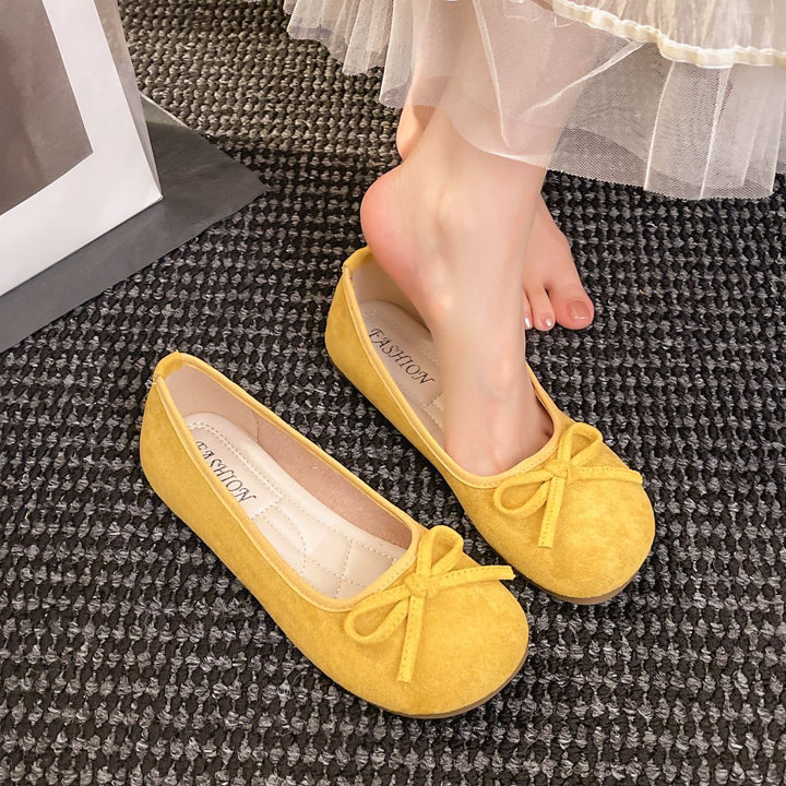 Damen elegante Ballerinas mit zierlichem Schleifendetail