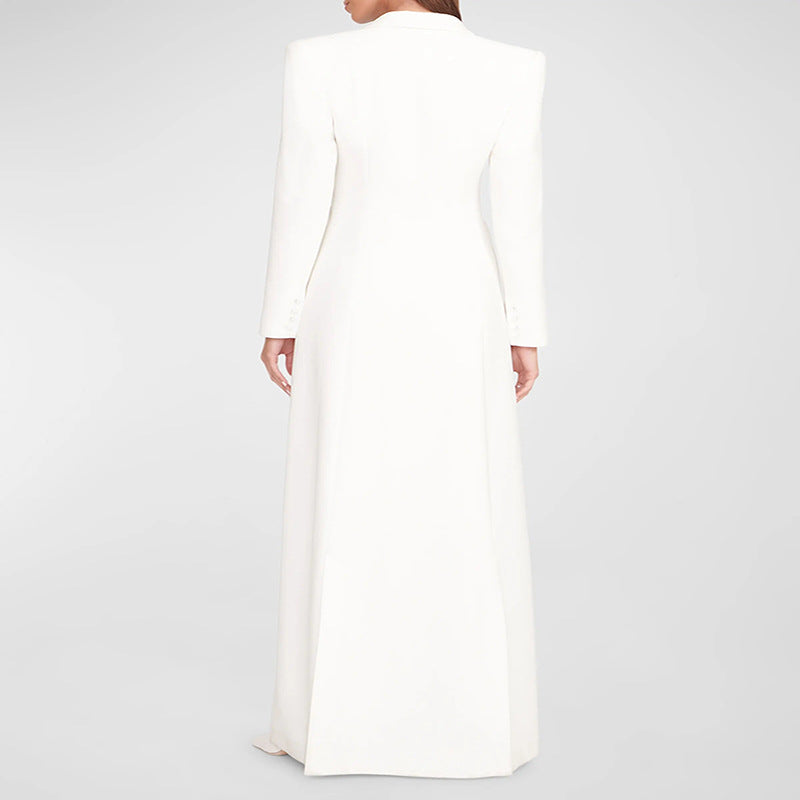 Damen Abendliches Maxikleid‑Blazer mit schlanker Silhouette, Korsettnaht und elegantem Frontschlitz Nord Taschen