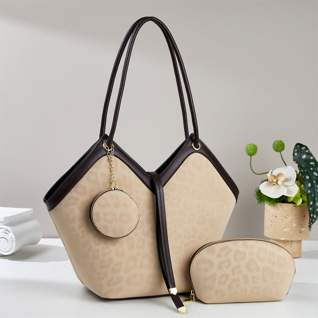 Damen modische Handtasche mit exotischer Leopardenprägung und abnehmbarer Clutch Nord Taschen