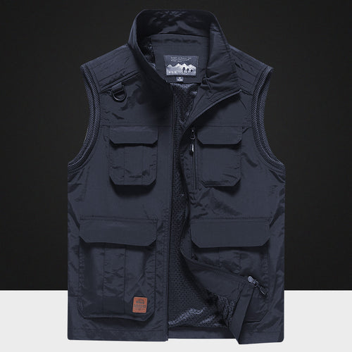 Herren Multifunktionale Outdoor-Utility‑Weste mit Mesh‑Innenfutter und Mehrfachtaschen Nord Taschen