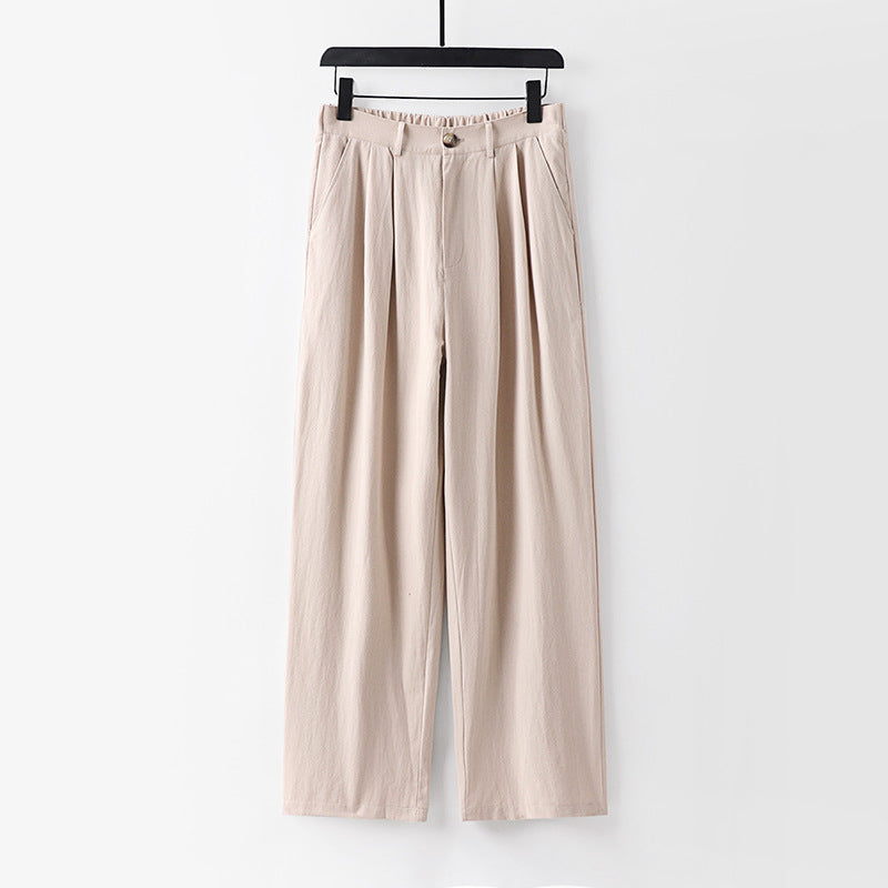Damen weite Hose mit hoher Taille und Bundfalten Nord Taschen