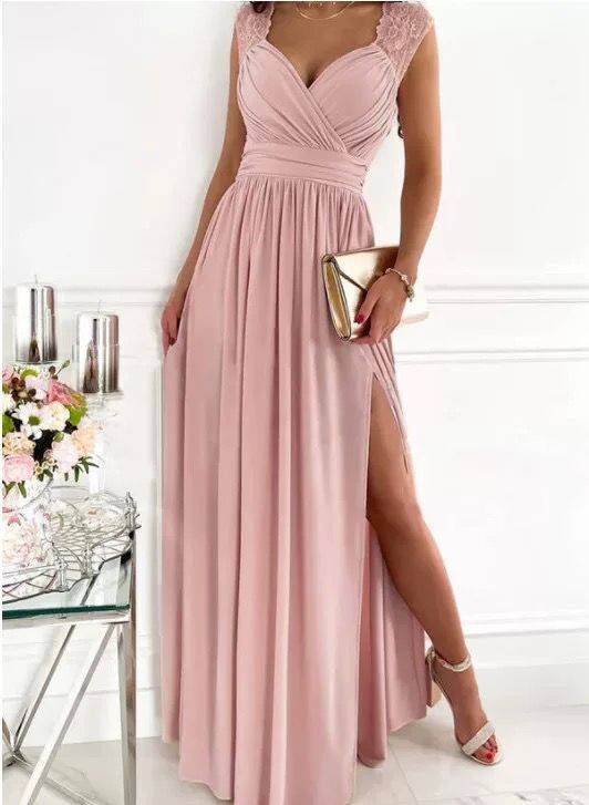 Nord Taschen | Damen Abendkleid mit elegantem V-Ausschnitt und Rüschendetails