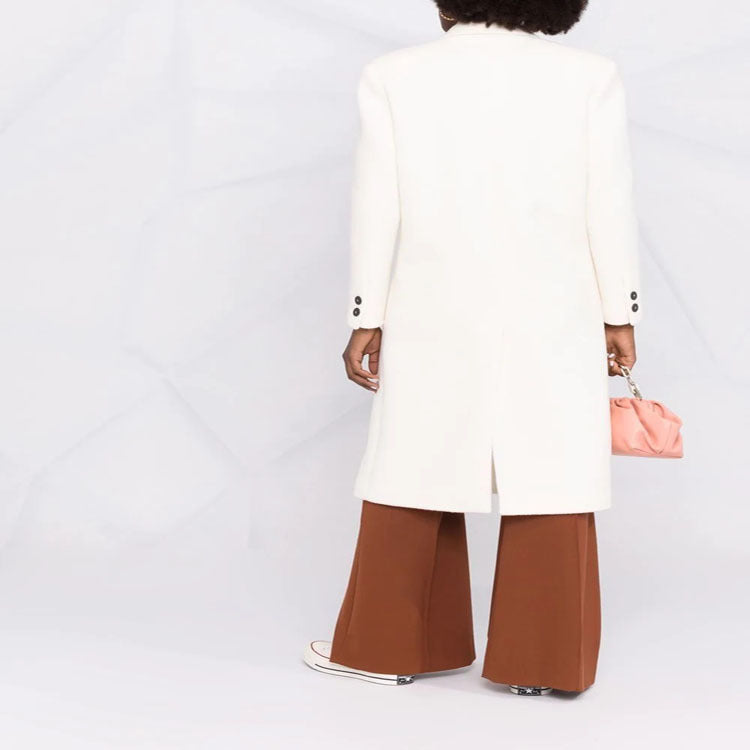 Damen Hochtaillierte fließende Palazzo‑Hose mit weitem Bein und elegantem Fall Nord Taschen