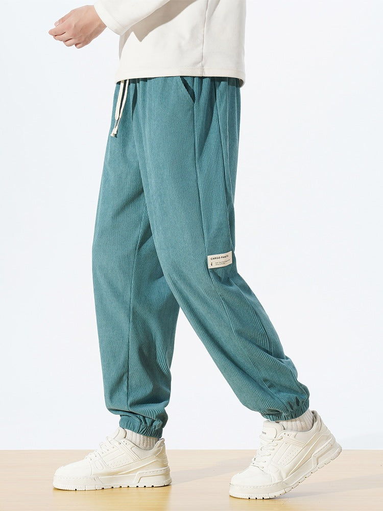 Herren Relaxed-Fit Cord-Jogginghose mit Tunnelzug, elastischen Knöchelbündchen & Cargo-Detail Nord Taschen