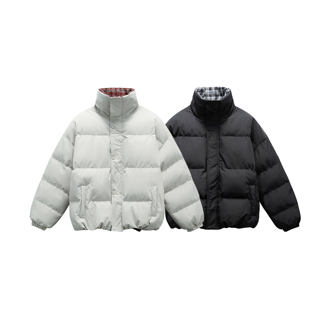 Unisex Kurzboxy wattierte Isolationsjacke mit extra hohem Stehkragen und kariertem Innenfutter Nord Taschen