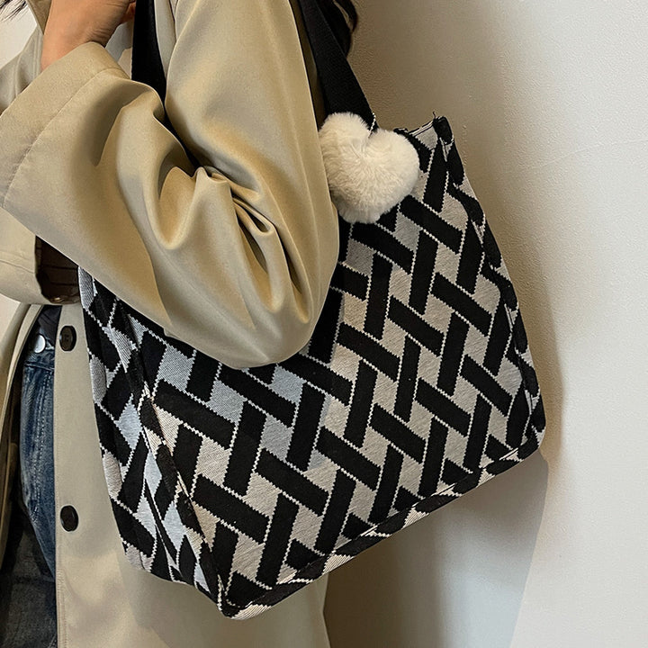 Damen Tragetasche mit modernem Gewebe-Design und robusten Griffen Nord Taschen