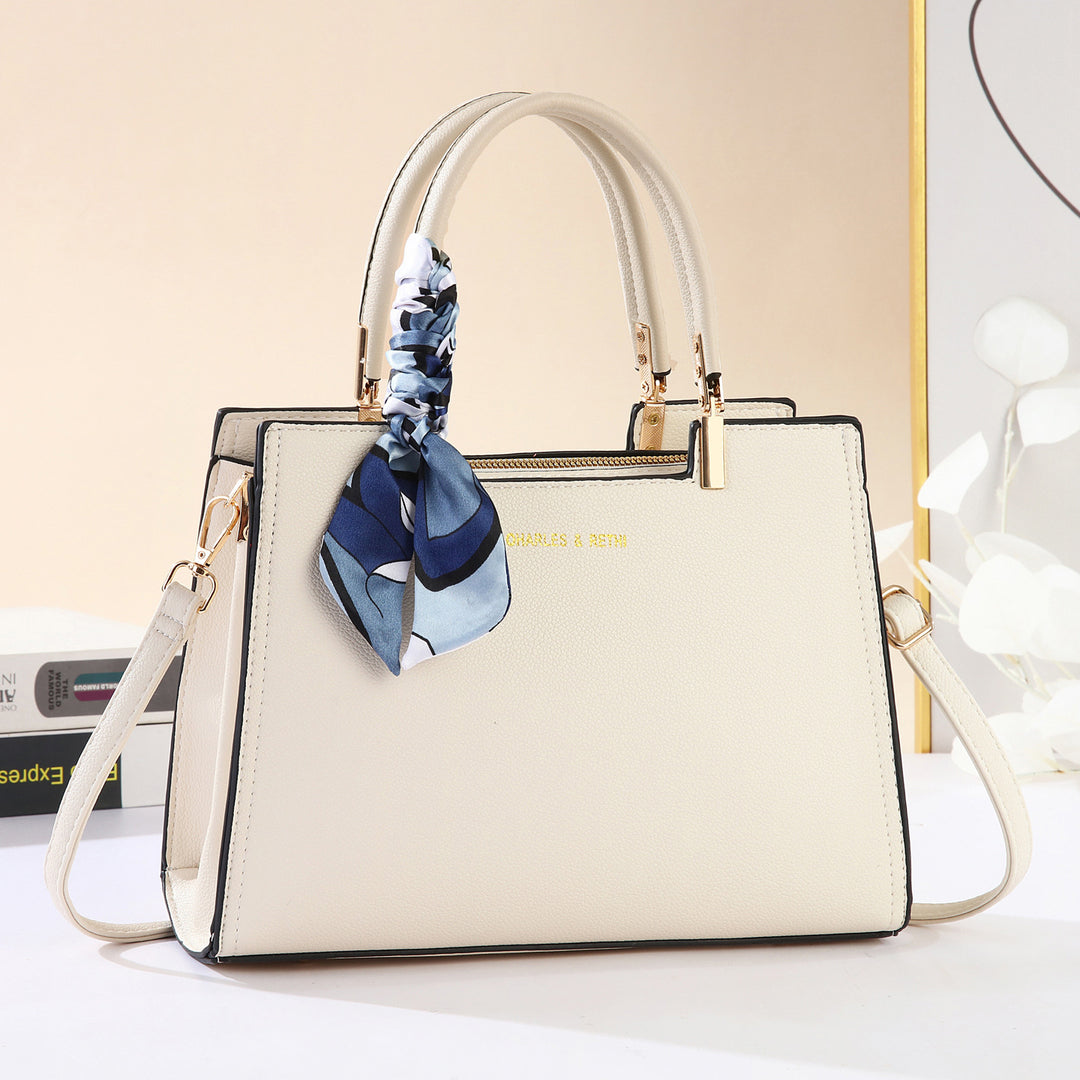Damen elegante Designer-Handtasche mit farbenfrohem Schal Nord Taschen